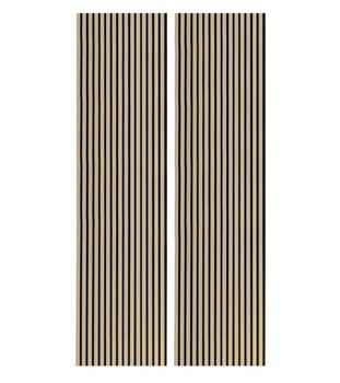Pack 2 paneles acústicos decorativos 240x60 cm, roble nordish y negro
