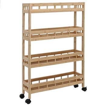 Carrito De Cocina Con Ruedas Natural 60 X 18 X 97 Cm Bambú Vidaxl