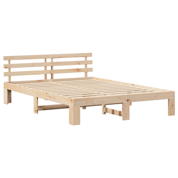 Cama Matrimonial | Cama Doble | Estructura De Cama Natural De Madera De Pino Natural Cfw22267