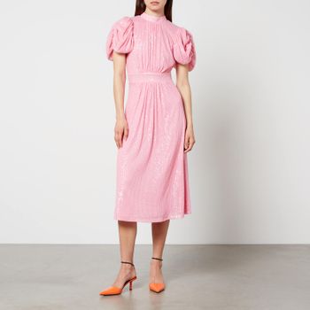 Rotate Birger Christensen Sequinned Mesh Midi Dress - DK 36/UK 8