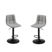 lote de 2 taburetes efecto piel gris cm 45x45 91h