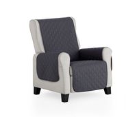 maxifundas- cubre sillon acolchado reversible maui gris  gris claro protector funda para sillon