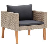 sofa individual de jardin con cojines ratan sintetico beige vidaxl