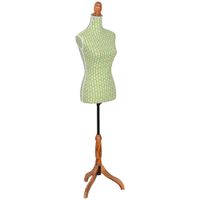 maniqui de madera y espuma con tela verde 375x24x168 cm