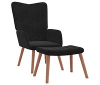 vidaxl sillon de relax con taburete terciopelo negro
