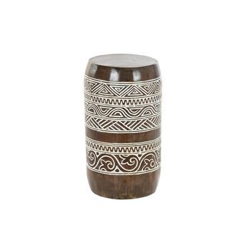 Mesita Auxiliar Albasia 29x29x50 Grabado Natural