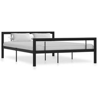 estructura de cama sin colchon metal blanco y negro 120x200 cm vidaxl