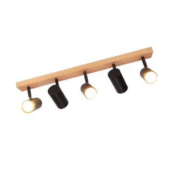 Crescentia - aplique de pared de metal, negro, 63 cm, gu10