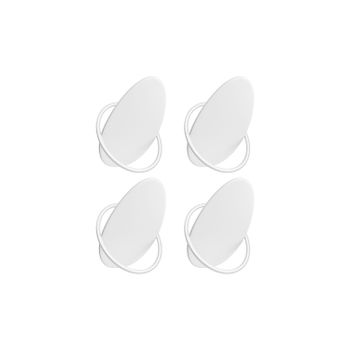 Juego de 4 Ganchos para Abrigos, Blanco Perla