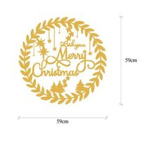 decoracion pared de metal xmasgold-10 oro 59x56 cm