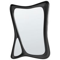 espejo de pared forma irregular de vidrio material sintetico mdf 70 x 100 cm negro lanester