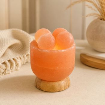 Lámpara con 4 bolas de masaje de cristal de sal 2kg