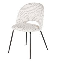 silla con estampado geometrico beige y negro