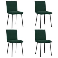 sillas de comedor 4 uds  silla de cocina terciopelo verde oscuro