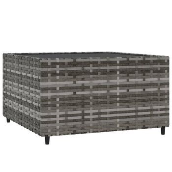 Mesa De Centro Jardín | Mesa De Exterior Cuadrada Ratán Sintético Gris 50x50x30 Cm