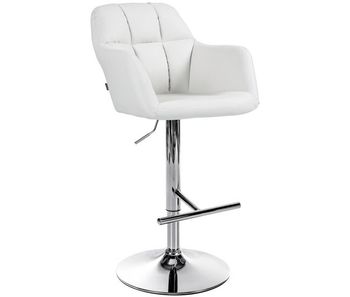 Taburete de bar natoma en polipiel simil cuero blanco 59x57x97 cm