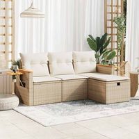 juego de sofas jardin con cojines 4 uds  juego de muebles de jardin ratan sintetico beige cfw49217