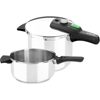 Monix Serie Quick Set de Ollas Rápidas 6+4 Litros Acero Inoxidable