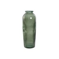 jarron cristal reciclado 30x30x72 rayado verde
