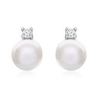 pendientes de perlas de plata 925 con circonita
