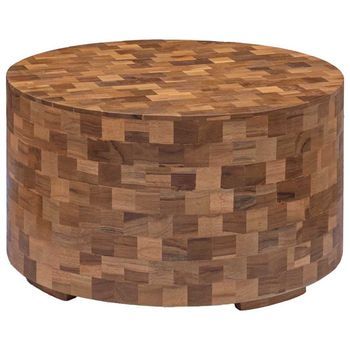 Mesa De Café - Mesa De Centro De Madera Maciza De Teca 60x60x35 Cm