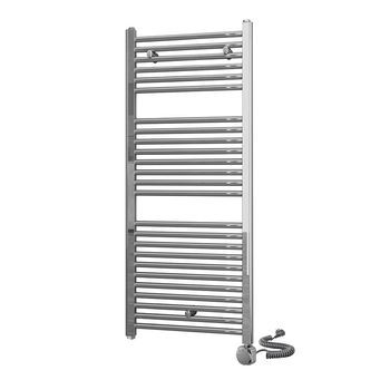 Kibath Secatoallas Radiador Eléctrico De 120 Cm X 50 Cm Acabado Cromo Brillo Fabricado En Acero
