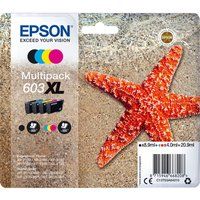 epson 603 xl starfish cyan magenta yellow  black ink cartridges - multipack cyan