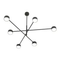 lampara de techo feru negro 6 luces