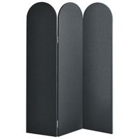 biombo separador decorativo moderno 3 paneles estructura acero poliester gris oscuro slimmy