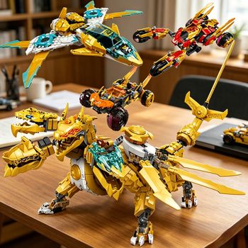 Bloques de Construcción de la Serie MOC NINJA, Set de Juguete de Dragón Mecha Monastery Car, Regalo de Cumpleaños y Navidad