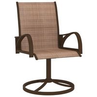 pack 2 uds sillas giratorias de jardin  silla de exterior  sillon textilene y acero marron
