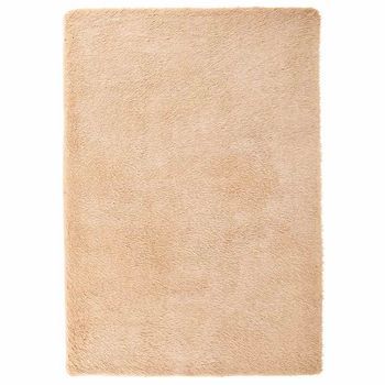 Alfombra Peluda De Pelo Largo Navarra Beige 160x230cm Poliéster Vidaxl