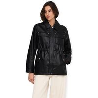 only abrigo mini faux jacket - black para mujer