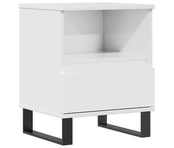 Vidaxl mesita de noche madera contrachapada blanco brillo 40x35x50 cm