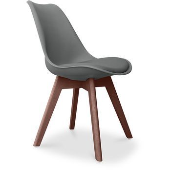 Silla De Comedor - Estilo Escandinavo - Denisse Gris Oscuro