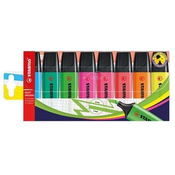 Stabilo Boss Highlighters Chisel Tip 2-5mm Line Assorted (1 x Pack of 8)