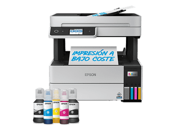 Impresora multifunción - Epson EcoTank ET-5150, Color y Blanco/Negro, Inyección de tinta, Wi-Fi, 37 ppm, Gris