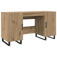 escritorio roble artisan madera de ingenieria 140 x 50 x 75 cm vidaxl
