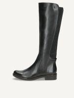 caprice boots black made of leather and textile with block heel size 40