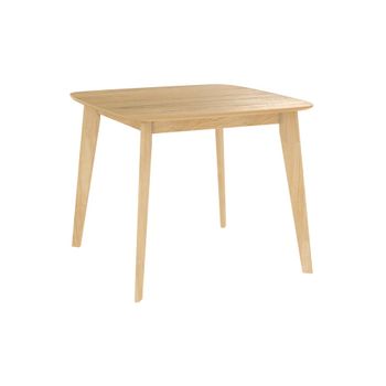 Mesa de comedor cuadrada de madera clara, 4 personas