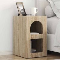 mesita de noche 2 uds - mueble para dormitorio - madera de ingenieria - roble sonoma 295x335x50cm
