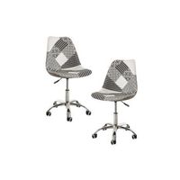 pack 2 sillas neo patchwork - patchwork blanco y negro