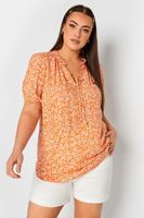 yours blusa naranja y blanca floral mujer curvy y tallas grandes yours