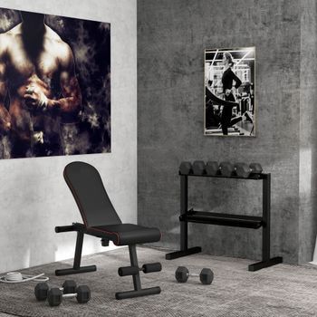 Estante Para Mancuernas Sportnow De Acero 94x52,5x82 Cm Negro