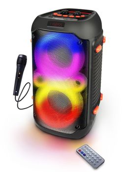 Esperanza ep156 bt fm led rgb karaoke altavoz negro 20w