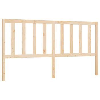 Cabecero Cama Mueble De Dormitorio De Cama Madera Maciza De Pino 206 X 4 X 100 Cm Marrón M02_0005098