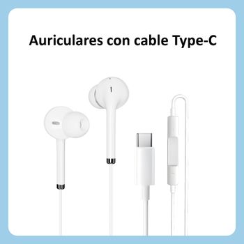 LIFA Auriculares con cable de conexión Tipo C con micrófono y control de volumen