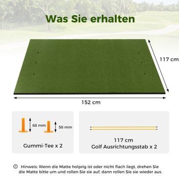 Tapete De Golf 3 En 1. Tapete De Golpeo De Alta Calidad Con Césped Artificial, 152 X 117 Cm.