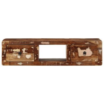 Mueble Tv | Mueble De Salón | Mesa De Tv De Pared Madera Maciza Reciclada 100x32x25 Cm