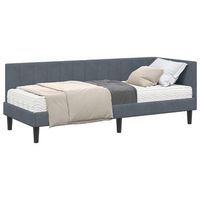 estructura de cama esquina con colchon 2 uds gris terciopelo vidaxl